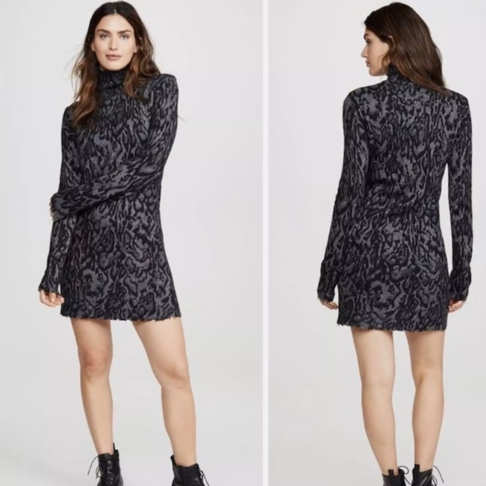 Pam & Gela Black & Charcoal Patterned Mini Dress